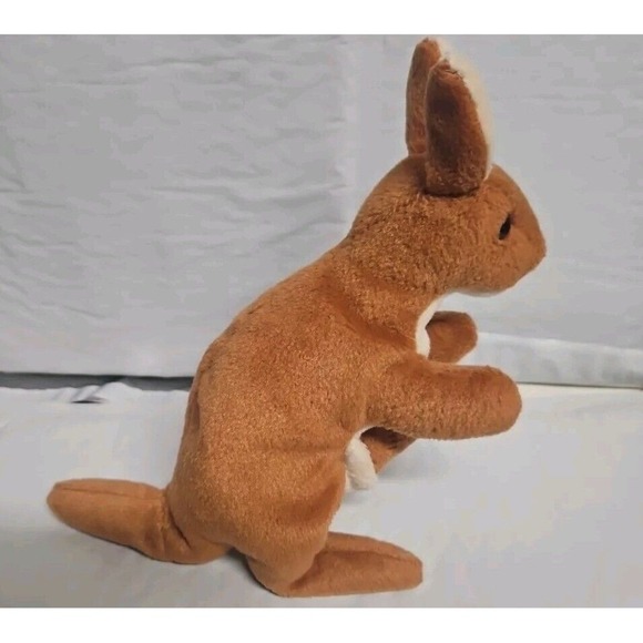 Ty Beanie Baby Pouch 1996 - With Tag, Kangaroo With A Baby Joey In It's Pouch - Picture 3 of 7